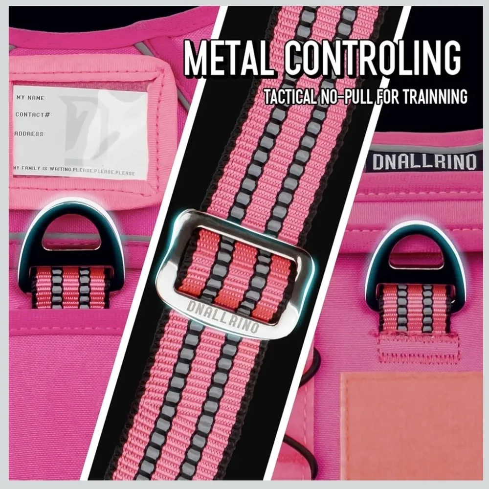 Fluorescent Pink Tactical Dog Harness Size XL